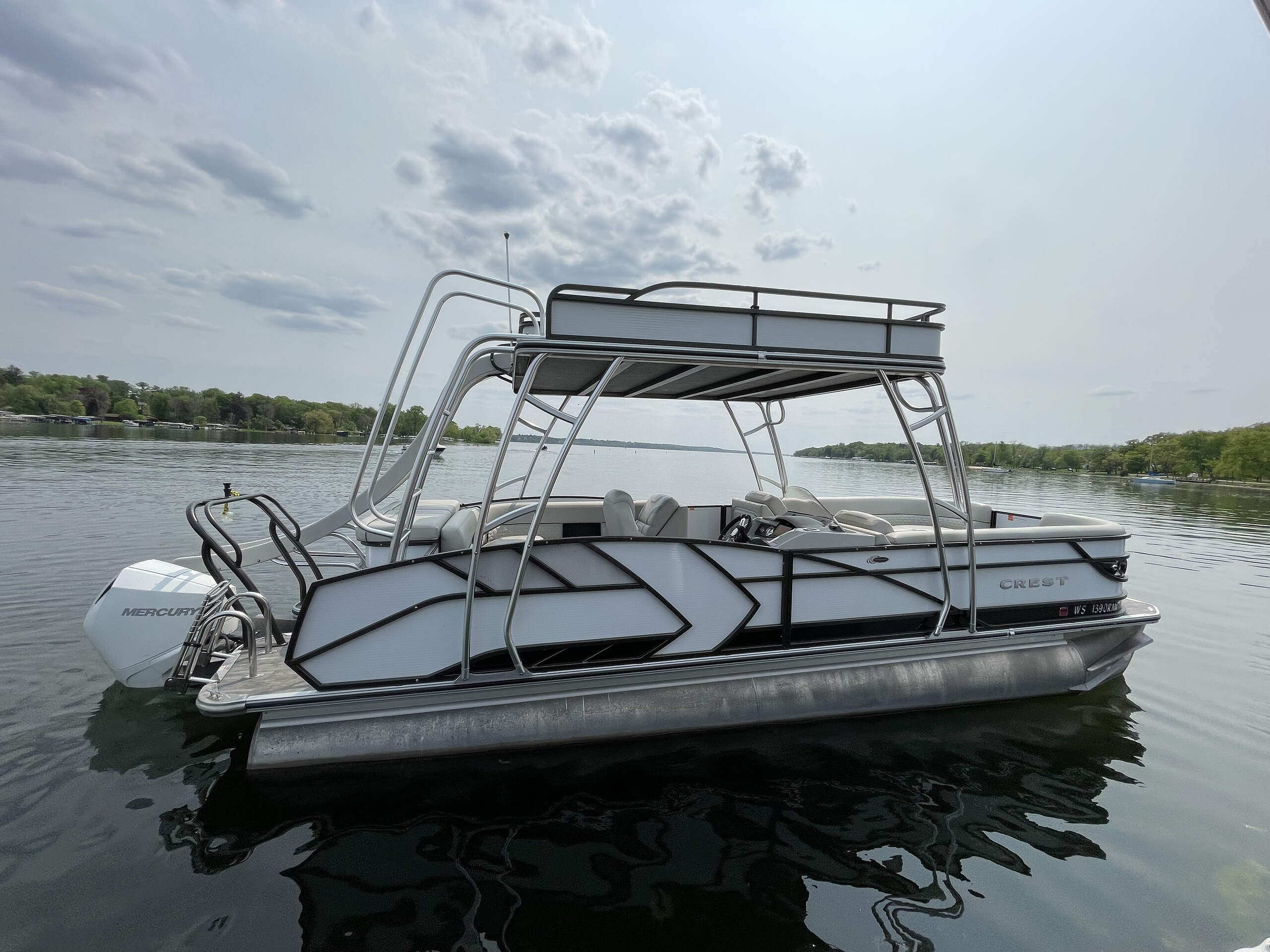 25 Double Decker Pontoon Boat with 2 Slides up to 12 People 2024 - Key West
